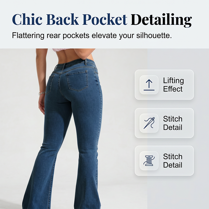 ⏳Limited-time 50% off⏰Women's Classic Slim Fit Stretch Flare Jeans👖
