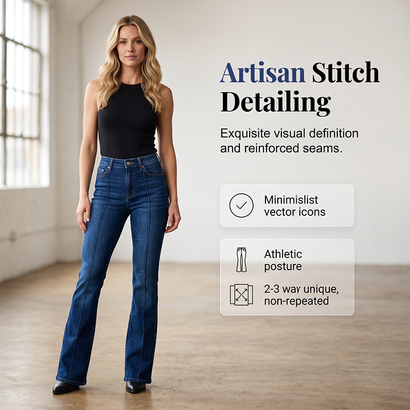 ⏳Limited-time 50% off⏰Women's Classic Slim Fit Stretch Flare Jeans👖