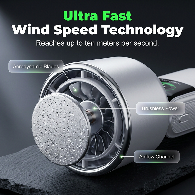 Foldable Handheld Fan with Semiconductor Cooling Plate