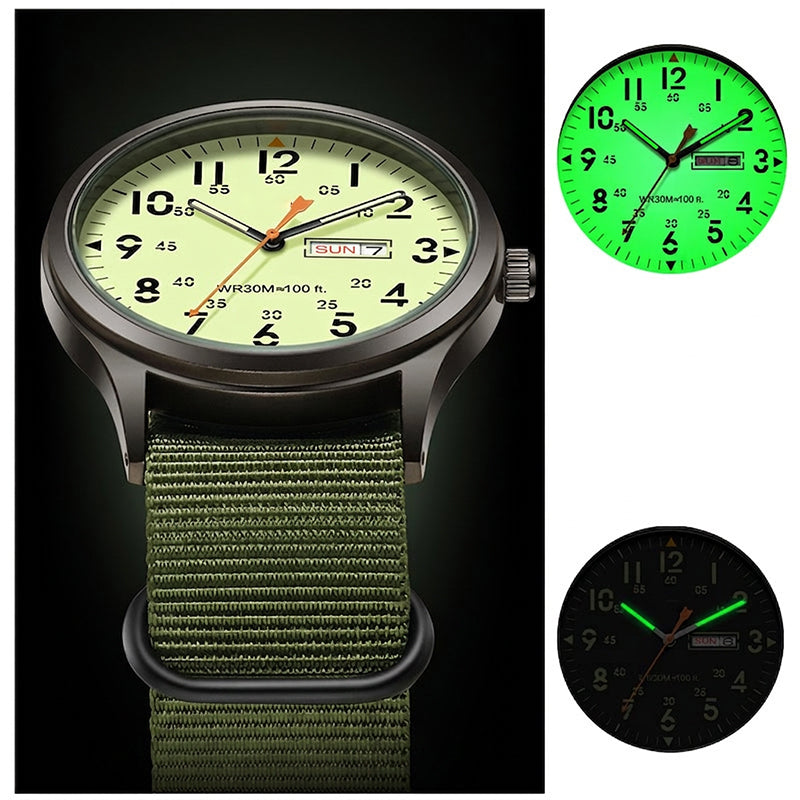 ⌚ LIMITED-TIME 50% OFF! ✨ Men's Quartz Watch with Luminous Display – Dual Glow, 30M Water Resistant, Date Window 🕶️