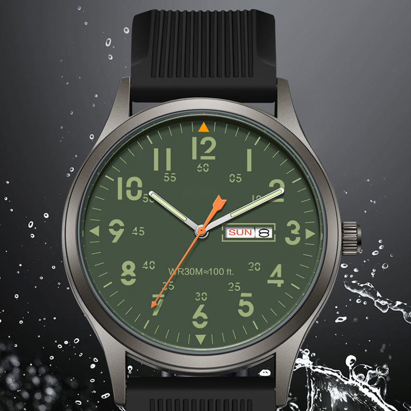 ⌚ LIMITED-TIME 50% OFF! ✨ Men's Quartz Watch with Luminous Display – Dual Glow, 30M Water Resistant, Date Window 🕶️