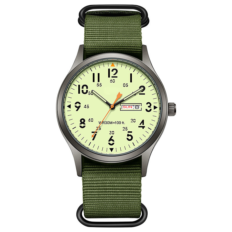 ⌚ LIMITED-TIME 50% OFF! ✨ Men's Quartz Watch with Luminous Display – Dual Glow, 30M Water Resistant, Date Window 🕶️