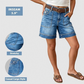 Shorts Bermuda de Mezclilla de Tiro Medio con Bolsillos para Mujer