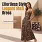 Vestido Maxi con correa de espagueti con estampado de leopardo para mujer