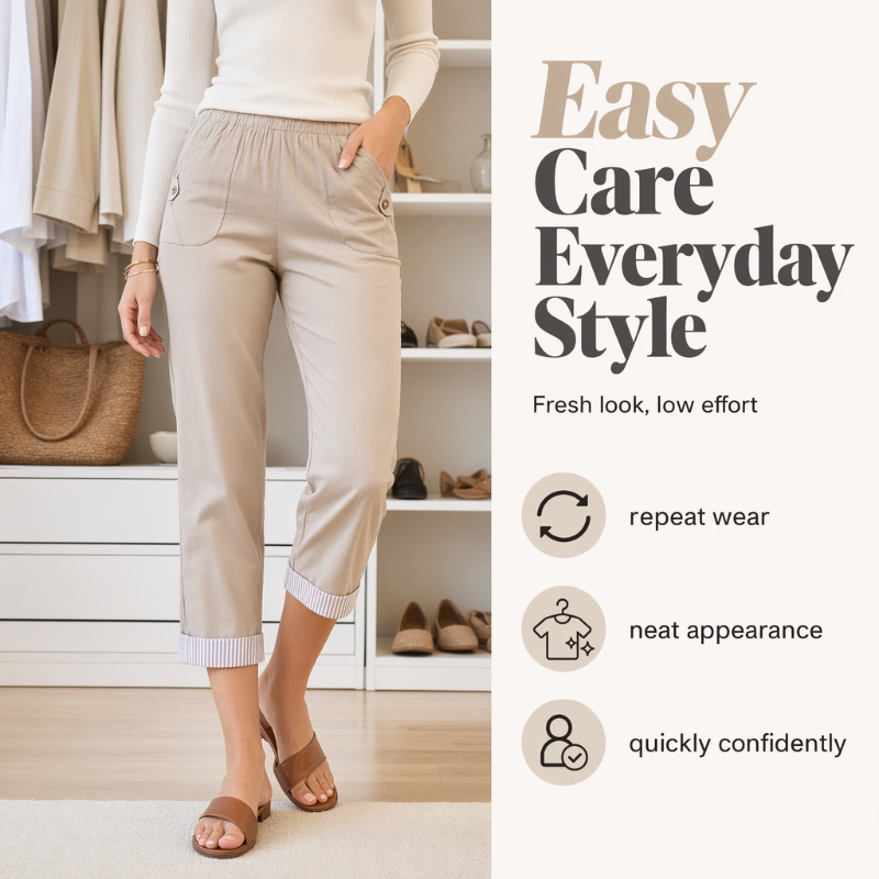 Women Casual Slim Fit Cropped Pants