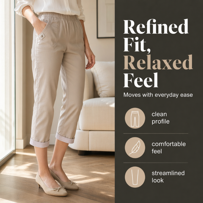 Women Casual Slim Fit Cropped Pants