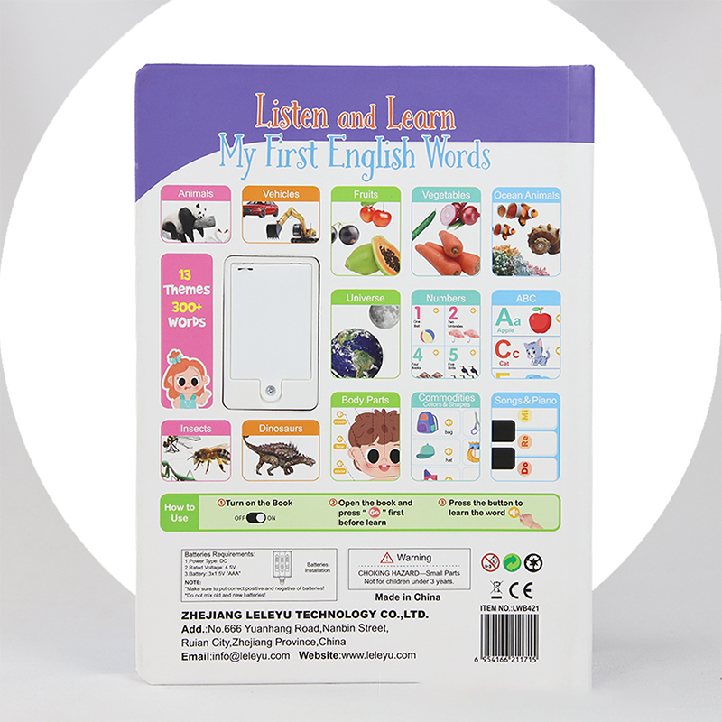 Juguete educativo interactivo en español para niños de 1 a 6 años. Libro de sonidos bilingüe para el aprendizaje temprano. Juguete interactivo con más de 300 palabras y 13 temas, una excelente opción de regalo para niños pequeños.