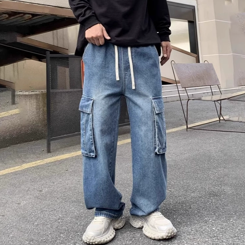 🎉 2026 Sale — Over 38,000 Sold! 👖 Utility Wide-Leg Cargo Jeans – Large Pockets & Drawstring Waist 🎒