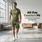 🎉 LIMITED TIME 50% OFF! 👕 Men's Casual Faux Denim Print T-Shirt Shorts Set – 33K+ Sold! 3D Digital Print & All-Day Comfort 🧢