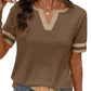 🎁2026 New Arrivals 55% OFF💥Women's Short Sleeve Color Block Tee
