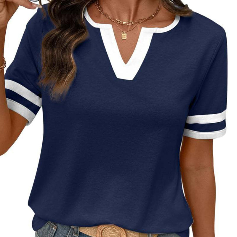 🎁2026 New Arrivals 55% OFF💥Women's Short Sleeve Color Block Tee