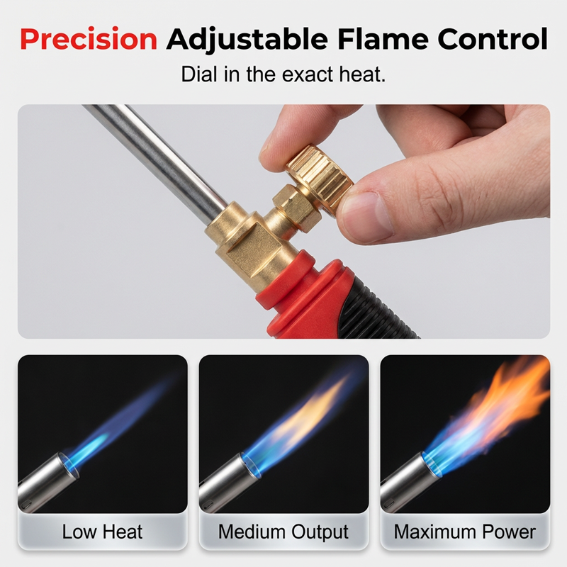 🔥¡Último día de la oferta por tiempo limitado con un 50 % de descuento!🔥Soplete de gas de alta potencia con control de llama ajustable