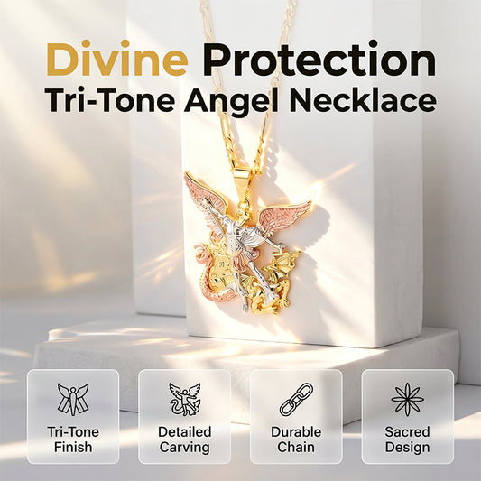 📢📢¡50% OFF!! ⏰Collar Colgante Ángel Guardián Tricolor🪷📿