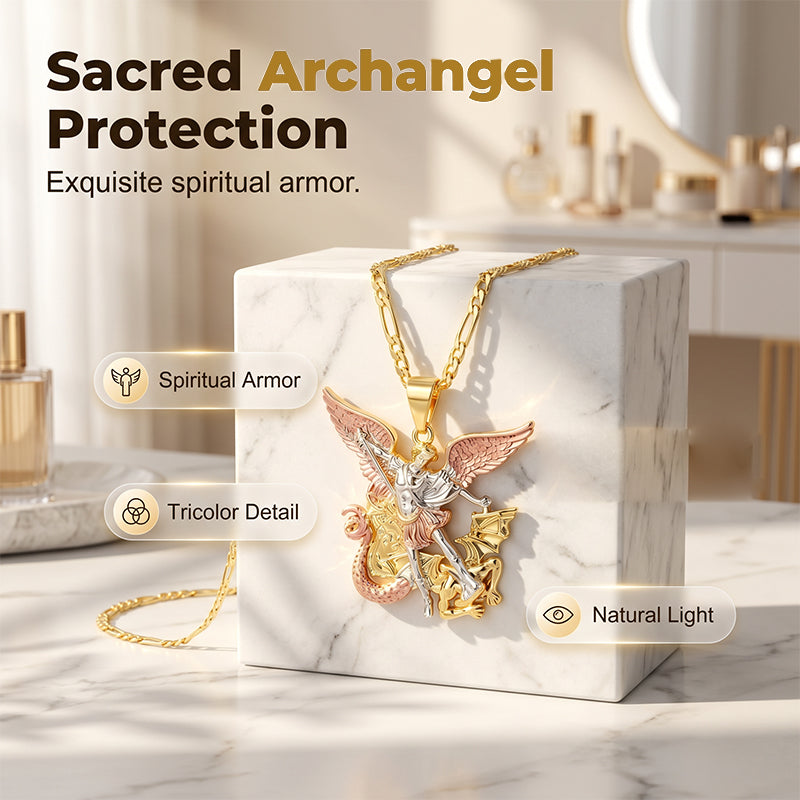 📢📢¡40% OFF!! ⏰Collar Colgante Ángel Guardián Tricolor🪷📿