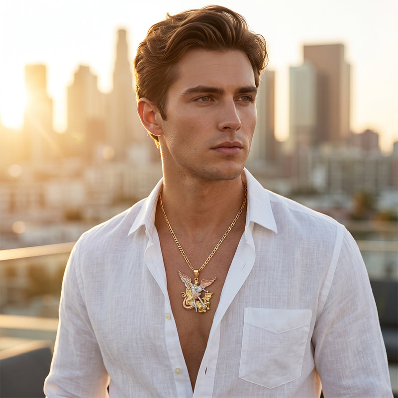 📢📢¡40% OFF!! ⏰Collar Colgante Ángel Guardián Tricolor🪷📿