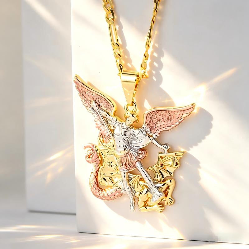 📢📢¡40% OFF!! ⏰Collar Colgante Ángel Guardián Tricolor🪷📿