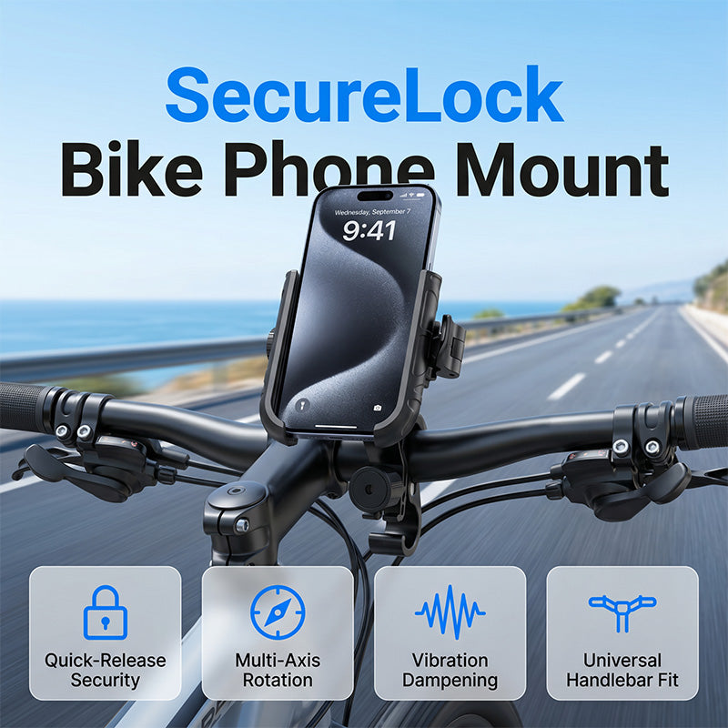 🎉 Venta 2026 — ¡Más de 42,000 Vendidos! 🚴‍♂️ Soporte de Teléfono para Bicicleta de Liberación Rápida – Bloqueo Seguro y Almohadilla Antivibraciones 📱