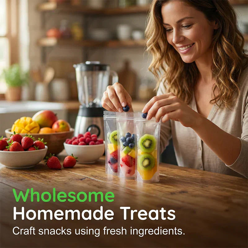 🧊 50% OFF NOW! ⌛ DIY Zip-Seal Ice Pop Bags – Reusable & easy to fill – Perfect for healthy frozen treats – great for summer snacks and kids 🍓🍦✨