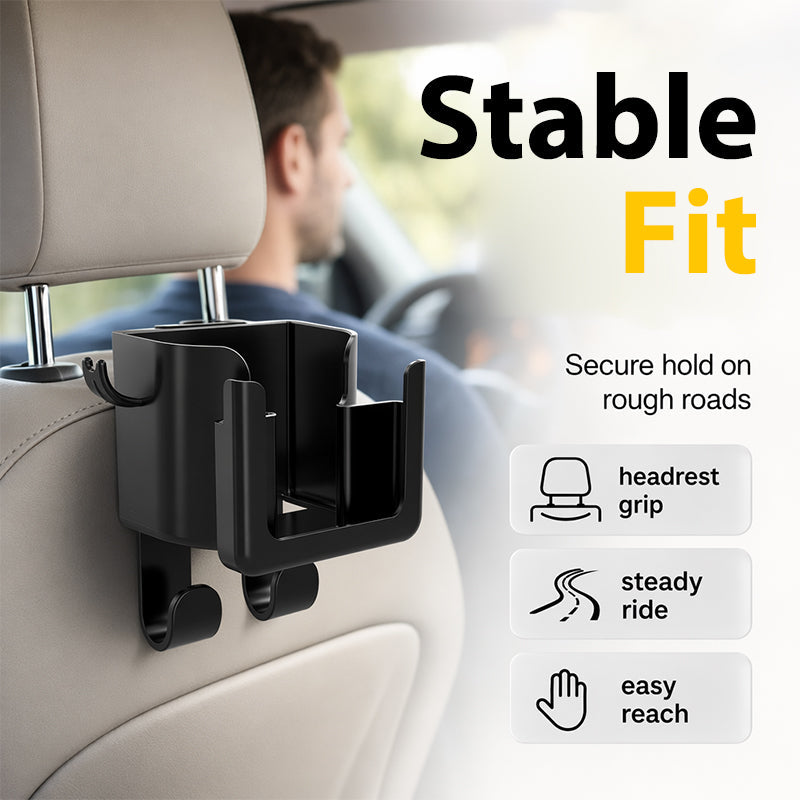 🎉 2026 Sale — Over 35,000 Sold! 🚗 Space-Saving Car Cup Holder – Dual Hooks & Seat Organizer 🧹