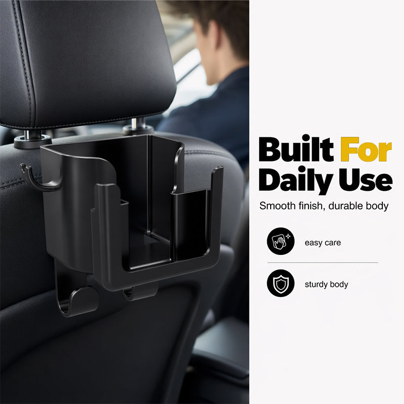 🎉 2026 Sale — Over 35,000 Sold! 🚗 Space-Saving Car Cup Holder – Dual Hooks & Seat Organizer 🧹