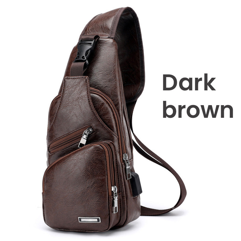 Bolsa de cuero multifuncional de alta calidad para hombre