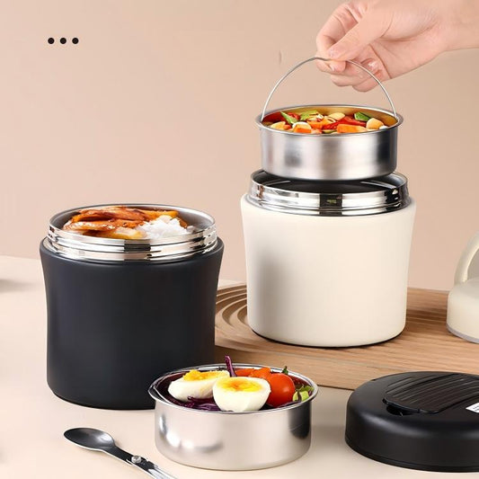 🍱 ¡50% DE DESCUENTO AHORA! ⏰ Termo de Comida al Vacío con Cuchara Plegable – Mantiene caliente/frío 12h – Hermético y portátil – perfecto para almuerzo, viaje u oficina 🥄🌿✨