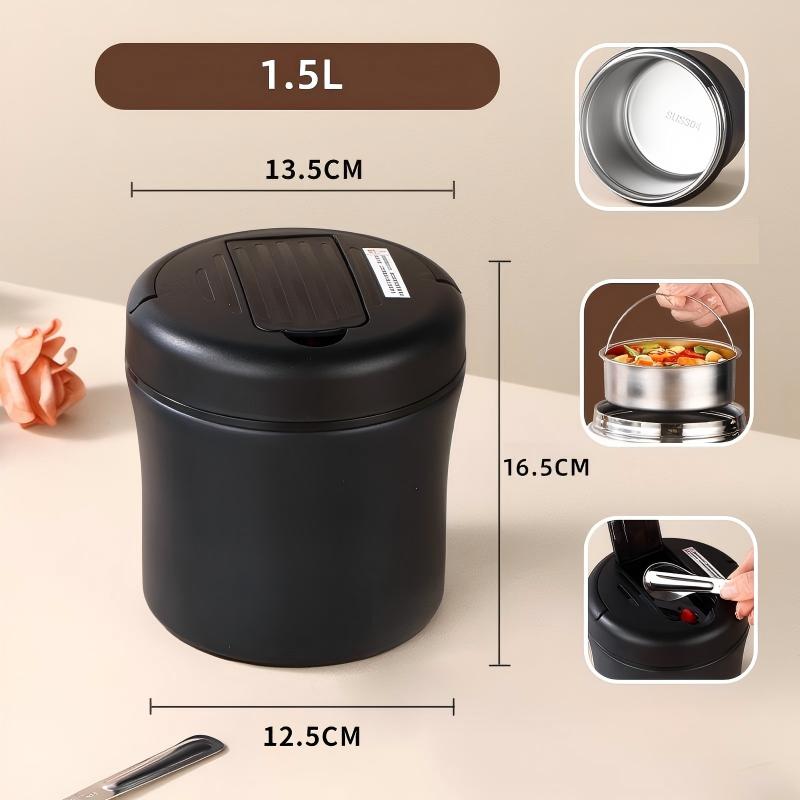 🍱 50% OFF NOW! ⏰ Vacuum Insulated Food Jar with Folding Spoon – Keeps hot/cold for 12h – Leak-proof & portable – perfect for lunch, travel or office 🥄🌿✨