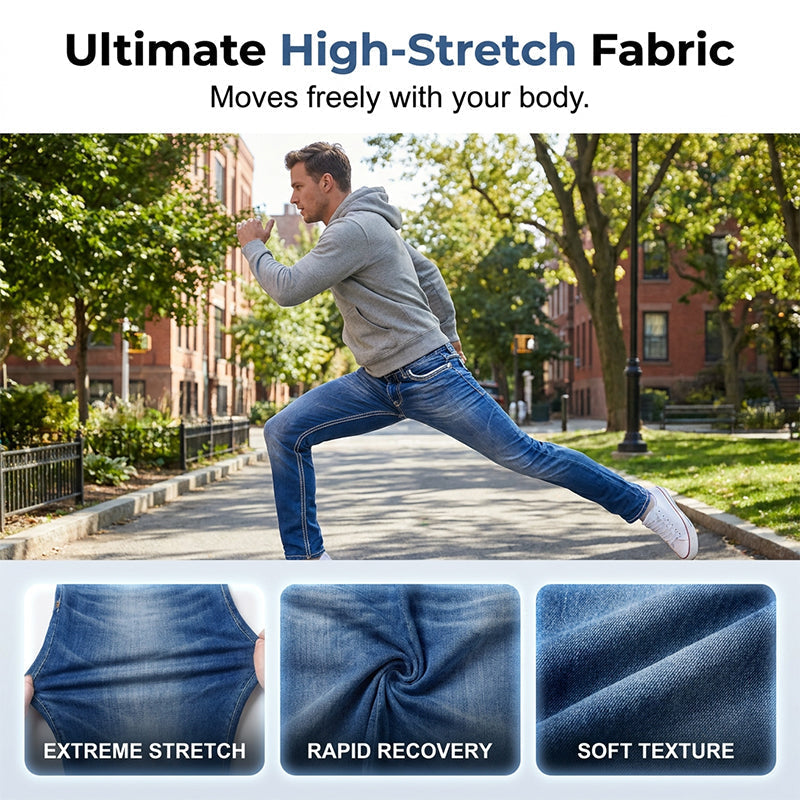 Jeans para Hombre de Alta Elasticidad con Doble Costura