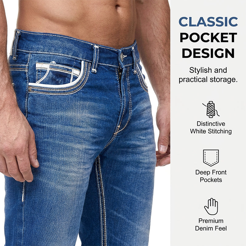 Jeans para Hombre de Alta Elasticidad con Doble Costura