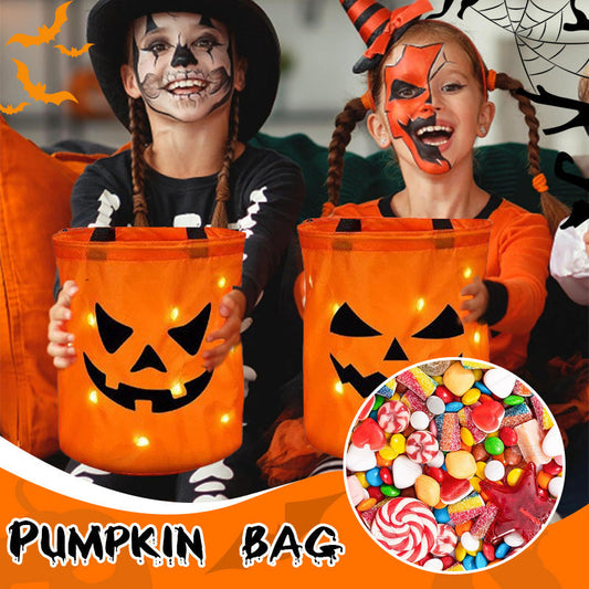 🎁2026 Novedades 50% DE DESCUENTO💥Bolsa de Calabaza Brillante de Halloween – Luces LED e Interior Espacioso 🍬