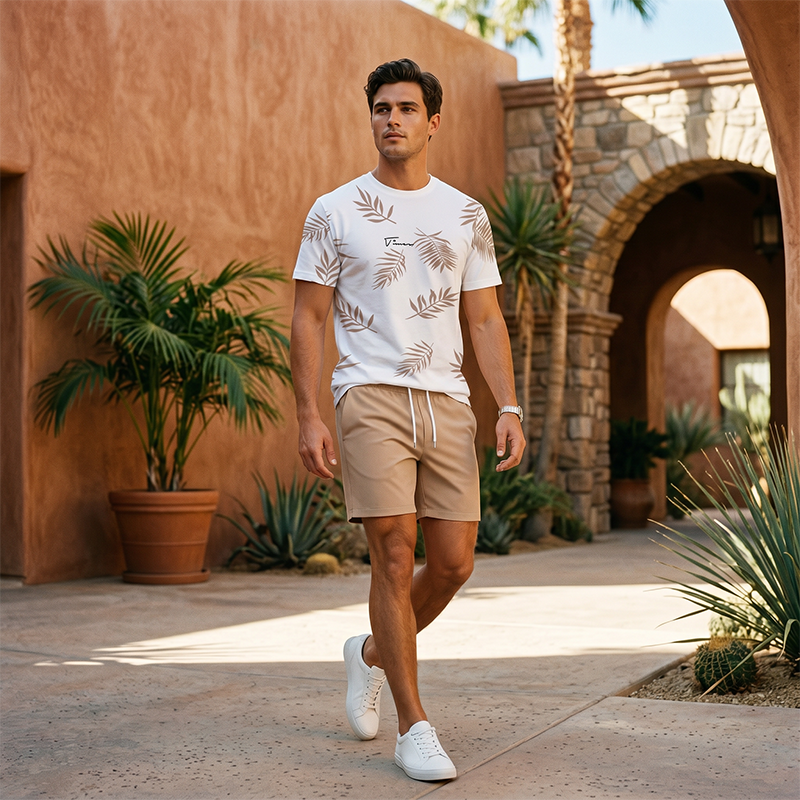 Conjunto de 2 Piezas Estampado de Verano para Hombre