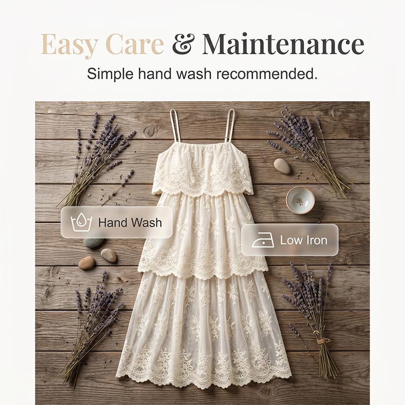 Women Elegant White Lace Spaghetti Strap Maxi Dress