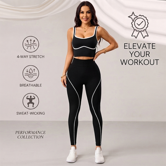 Conjunto de sujetador deportivo y leggings de gran elasticidad para mujer