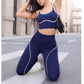 Conjunto de sujetador deportivo y leggings de gran elasticidad para mujer