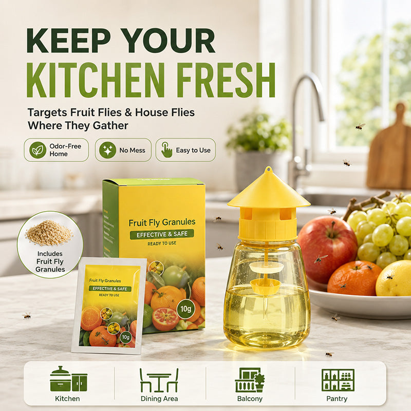 ⏳🔥¡50 % DE DESCUENTO POR TIEMPO LIMITADO! ⏰ 😫🚫 Trampa Anti-Moscas Colgante – Adiós a las Plagas y los Insectos en tu Comida, Protección Limpia sin Olores Fuertes 🍽️✅