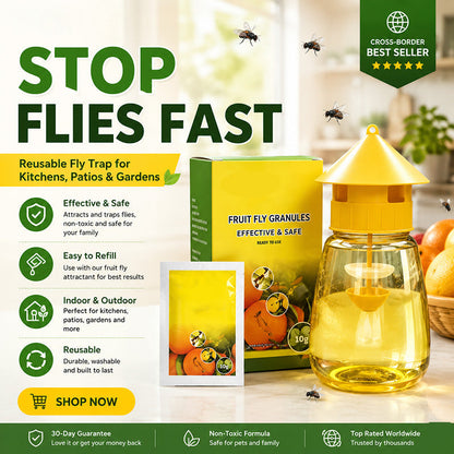 ⏳🔥¡50 % DE DESCUENTO POR TIEMPO LIMITADO! ⏰ 😫🚫 Trampa Anti-Moscas Colgante – Adiós a las Plagas y los Insectos en tu Comida, Protección Limpia sin Olores Fuertes 🍽️✅