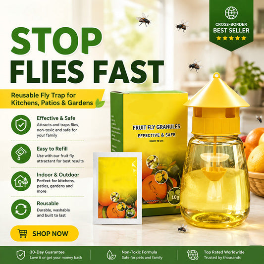 ⏳🔥¡50 % DE DESCUENTO POR TIEMPO LIMITADO! ⏰ 😫🚫 Trampa Anti-Moscas Colgante – Adiós a las Plagas y los Insectos en tu Comida, Protección Limpia sin Olores Fuertes 🍽️✅
