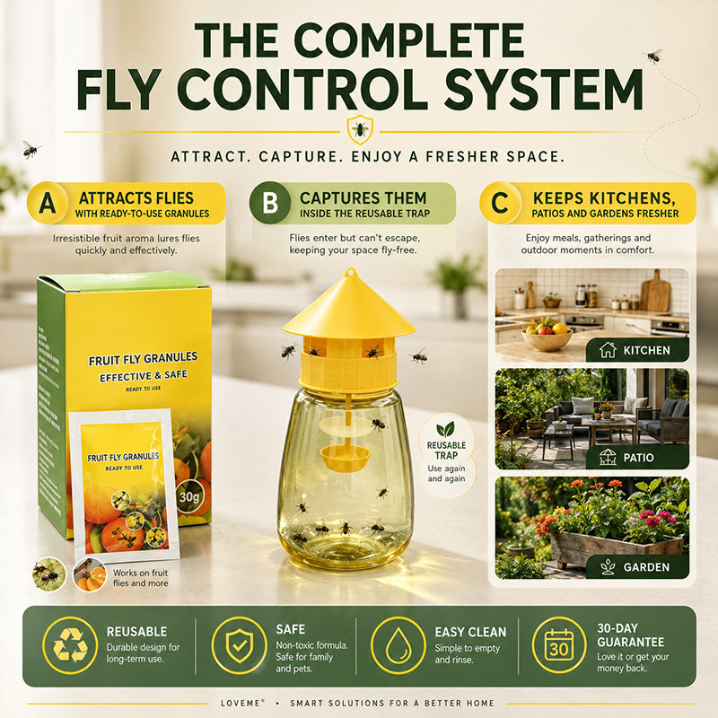 ⏳🔥¡50 % DE DESCUENTO POR TIEMPO LIMITADO! ⏰ 😫🚫 Trampa Anti-Moscas Colgante – Adiós a las Plagas y los Insectos en tu Comida, Protección Limpia sin Olores Fuertes 🍽️✅