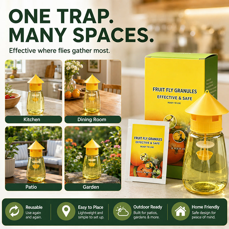 ⏳🔥¡50 % DE DESCUENTO POR TIEMPO LIMITADO! ⏰ 😫🚫 Trampa Anti-Moscas Colgante – Adiós a las Plagas y los Insectos en tu Comida, Protección Limpia sin Olores Fuertes 🍽️✅