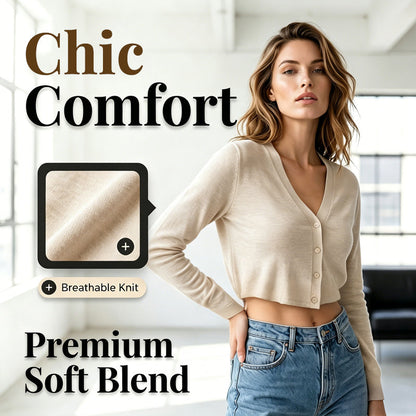 Cárdigan Corto Ligero para Mujer – Botones Frontales, Chal de Verano para Vestido