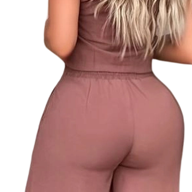 Conjunto de 2 Piezas de Top Sin Mangas y Pantalones para Mujer