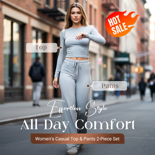 Conjunto de dos piezas de mujer: camiseta y pantalones informales