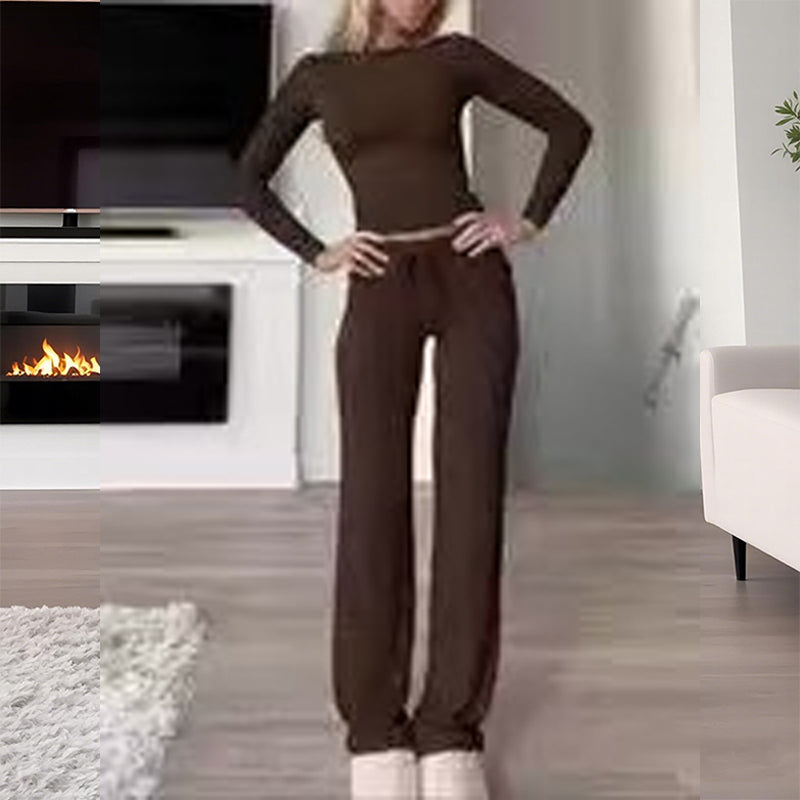 Conjunto de dos piezas de mujer: camiseta y pantalones informales