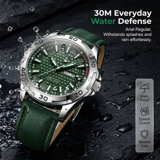 ⌜ ¡OFERTA POR TIEMPO LIMITADO 50% DE DESCUENTO! 💥 Reloj de Pulsera Deportivo de Cuarzo Luminoso 30M para Hombre – Esfera Geométrica 3D, Antirrayado y Resistente al Agua ✨