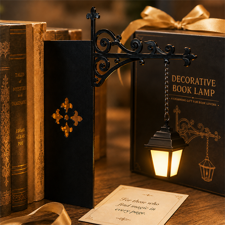 🏮📚 Sujetalibros Luminoso Vintage – Farola Retro en Miniatura que Ilumina y Decora tu Estantería ✨🌃