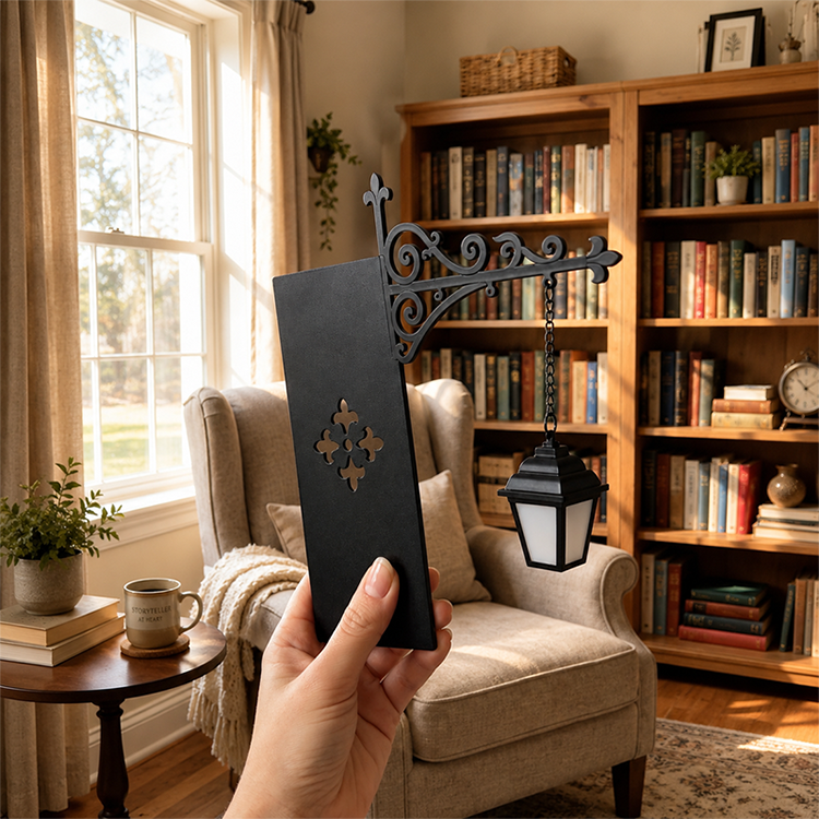 🏮📚 Sujetalibros Luminoso Vintage – Farola Retro en Miniatura que Ilumina y Decora tu Estantería ✨🌃