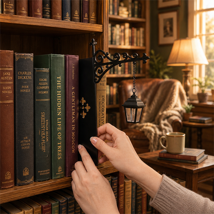 🏮📚 Sujetalibros Luminoso Vintage – Farola Retro en Miniatura que Ilumina y Decora tu Estantería ✨🌃