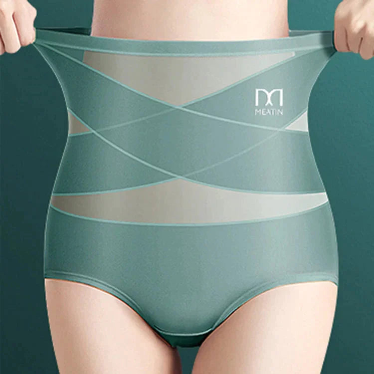 Pantalones moldeadores de seda sin tirantes Traceless Ice de talle alto