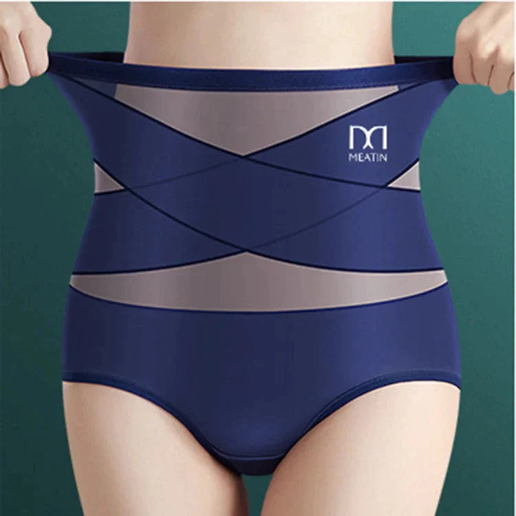 Pantalones moldeadores de seda sin tirantes Traceless Ice de talle alto