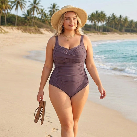 Traje de Baño Clásico de Una Pieza Talla Grande para Mujer